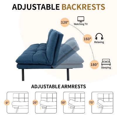 Vipbear 71" Foldable Sofa Bed, Memory Foam Sleeper Sofa, Modern Folding Small Recliner For Living Room, Office, Apartment 2 Vipbear 71" Foldable Sofa Bed, Memory Foam Sleeper Sofa, Modern Folding Small Recliner For Living Room, Office, Apartment - Image 2