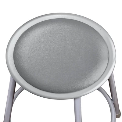 2pk 24" Adjustable Heavy Duty Vinyl Padded Steel Barstool With Backrest Gray - Hampden Furnishings 4 2pk 24" Adjustable Heavy Duty Vinyl Padded Steel Barstool With Backrest Gray - Hampden Furnishings - Image 4