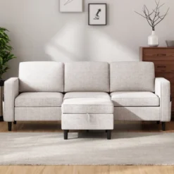 Mjkone Convertible Sectional Sofa Couch, 3-Seat L-Shaped Sofa With Storage Ottoman 31 Mjkone Convertible Sectional Sofa Couch, 3-Seat L-Shaped Sofa With Storage Ottoman -Baxton Studio Shop GUEST 844f25c2 5de8 482e 8a70 71069cc873a3