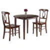 3pc Clayton Drop Leaf Dining Sets With 2 Keyhole Back Chairs Walnut - Winsome