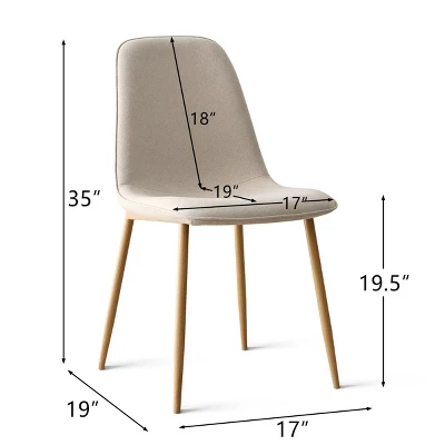 Set Of 4 Dining Chairs With Back, Upholstered Modern Accent Chairs With Metal Wood-Look Legs For Dining Room-Maison Boucle 3 Set Of 4 Dining Chairs With Back, Upholstered Modern Accent Chairs With Metal Wood-Look Legs For Dining Room-Maison Boucle - Image 3