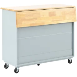 Kitchen Island, With Drop Leaf Kitchen Cart On Wheels, With Large Kitchen Island Cart With 2 Cabinet And 1 Open Shelf -Baxton Studio Shop GUEST 84f67d5b 7708 4cdd bef4 c1877a3757e6