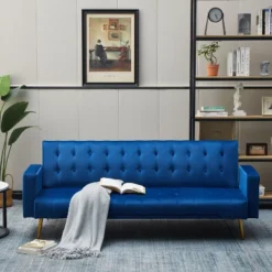 Hybition Modern Convertible Futon Sleeper With Mattress, Sturdy Metal Frame & Legs, Foldable Backrest Sofabed -Baxton Studio Shop GUEST 84fba772 96d1 4927 a73d b4b661b86127