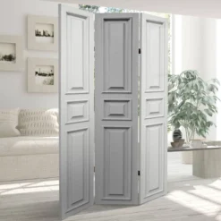 6" Double Sided Door Panel Canvas Room Divider White - Oriental Furniture -Baxton Studio Shop GUEST 85001c95 a5d1 4c79 a483 f8337a83c75a