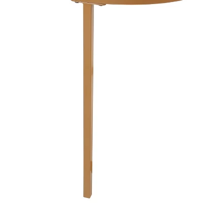 Round Metal Accent Table With Glass Top Gold - HomePop 3 Round Metal Accent Table With Glass Top Gold - HomePop - Image 3