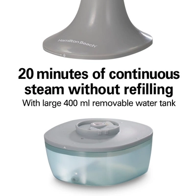 Hamilton Beach Handheld Garment Steamer: 1200W Clothes Steamer, 20 Min Steam, 400ml Tank, Fabric Brush, 8ft Cord, Gray 5 Hamilton Beach Handheld Garment Steamer: 1200W Clothes Steamer, 20 Min Steam, 400ml Tank, Fabric Brush, 8ft Cord, Gray - Image 5