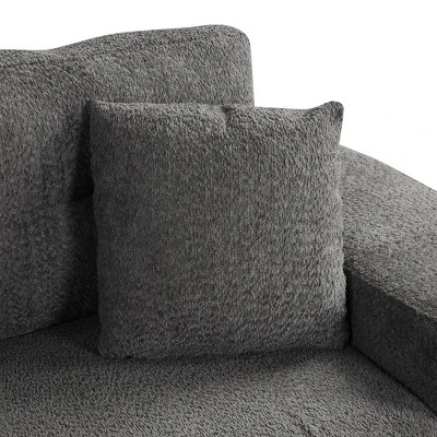 NicBex Modern Pull Out Sofa Bed Chenille Convertible Sleeper Sofa With Ottoman, 2 Stools And 2 Pillows For Living Room 4 NicBex Modern Pull Out Sofa Bed Chenille Convertible Sleeper Sofa With Ottoman, 2 Stools And 2 Pillows For Living Room - Image 4