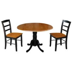 Set Of 3 42" Dual Table With 2 Madrid Chairs Dining Sets Black/Red - International Concepts -Baxton Studio Shop GUEST 86019daa 461e 43e4 8e33 00506ece1c6b