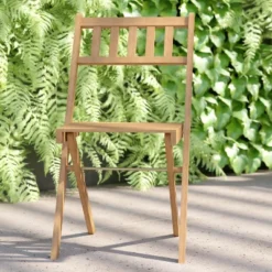 Flash Furniture Indoor/Outdoor Solid Acacia Wood Folding Bistro Chairs In Natural - Set Of 2 -Baxton Studio Shop GUEST 866ae220 cdf0 4230 8a13 1ca70cfac615