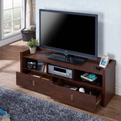 Flatcar Multi Functional Storage TV Stand For TVs Up To 65" Vintage Walnut - HOMES: Inside + Out -Baxton Studio Shop GUEST 86b41694 4cb0 4fb5 85fd 68f9954d8eda