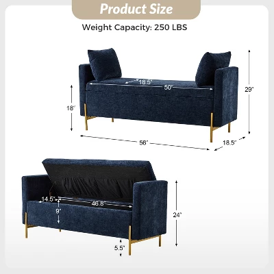 Arrigo Upholstered Flip Top Storage Bench With Arms |ARTFUL LIVING DESIGN 7 Arrigo Upholstered Flip Top Storage Bench With Arms |ARTFUL LIVING DESIGN - Image 7