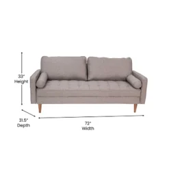 Flash Furniture Hudson Mid-Century Modern Sofa With Tufted Upholstery & Solid Wood Legs -Baxton Studio Shop GUEST 86c53222 81c8 486d 80e0 c4dd29cabfc7