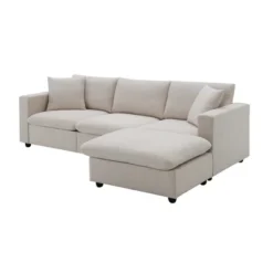 Modern L-shaped Sectional Sofa, Upholstered Couch With Convertible Ottoman And 2 Free Pillows-ModernLuxe 19 Modern L-shaped Sectional Sofa, Upholstered Couch With Convertible Ottoman And 2 Free Pillows-ModernLuxe -Baxton Studio Shop GUEST 86e80d0a af1e 4062 a4cd 70d1744a2927
