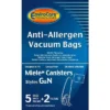 EnviroCare Replacement Allergen Vacuum Cleaner Dust Bags Made To Fit Miele AirClean 3D Canisters Style GN 5 Pack With 2 Filters