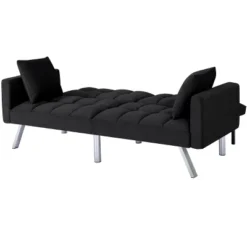 DOMETOUR 74 Inch Futon Sofa Bed Upholstered Sleeper, Adjustable Back Convertible Sofa Bed For Living Room Bedroom Furniture -Baxton Studio Shop GUEST 872a20e6 aa10 4ea3 9f1c 103966d427c5