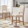 Set Of 2 24" Iverson Nailhead Trim Linen Counter Height Barstools - Inspire Q