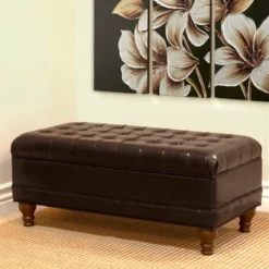 Deluxe Tufted Storage Bench Espresso - HomePop: Faux Leather, Bedroom & Living Room Use, Hinged Lid 19 Deluxe Tufted Storage Bench Espresso - HomePop: Faux Leather, Bedroom & Living Room Use, Hinged Lid -Baxton Studio Shop GUEST 87560774 bb62 435e 80d8 2dcb40f77bed