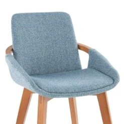 LumiSource Cosmo Chair Walnut Bamboo/Blue Noise Fabric -Baxton Studio Shop GUEST 87972dad 6cc3 4530 a410 ab1c176d6121