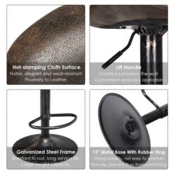 Costway Set Of 4 Adjustable Retro Swivel Bar Stools W/ Backrest & Footrest Brown 14 Costway Set Of 4 Adjustable Retro Swivel Bar Stools W/ Backrest & Footrest Brown -Baxton Studio Shop GUEST 87b49bf3 307d 44cb b45a be84870dc014