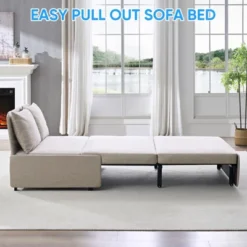 Mjkone Full/Queen Size Sofa Bed, 2 In 1 Convertible Linen Loveseat Sleeper Sofa Couch With Cushions 23 Mjkone Full/Queen Size Sofa Bed, 2 In 1 Convertible Linen Loveseat Sleeper Sofa Couch With Cushions -Baxton Studio Shop GUEST 880bbf98 e55e 4ac5 bb44 a25f68a4a814