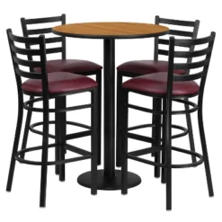 Flash Furniture 30'' Round Laminate Table Set With Round Base And 4 Ladder Back Metal Barstools -Baxton Studio Shop GUEST 88164733 88a7 4f86 9c74 276fa64ad4d2