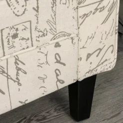 HOMCOM 41" Ottoman Bench, Modern Linen Armed Entryway Bench, Signature Print With Cream White Parchment Background -Baxton Studio Shop GUEST 883fa318 0fc8 4cce a7b5 cc5c7a61a1cb