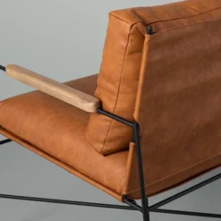 Faux Leather & Metal Accent Chair - Black/Brown - Hearth & Hand™ With Magnolia -Baxton Studio Shop GUEST 888ba238 34ac 4f97 8dd6 ab72ff74e45c