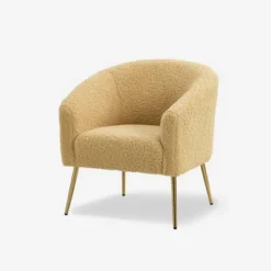 Vicenza Wooden Upholstered Accent Chair Contemporary Living Room Chair Polyester Barrel Chair With Metal Legs For Bedroom | Karat Home -Baxton Studio Shop GUEST 88a9eab4 d89c 4821 b758 d9b67e50e00c
