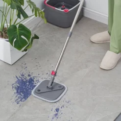 True & Tidy TrueClean Spin Mop & Bucket System With Silicone Sweeper 28 True & Tidy TrueClean Spin Mop & Bucket System With Silicone Sweeper -Baxton Studio Shop GUEST 8911d55f 37ad 4c96 8f1c 60900c684bc1