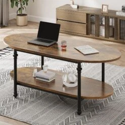 Oval Coffee Table Unique Tea Table 47.2" Mid Century Cocktail Table Low Storage Coffee Table 14 Oval Coffee Table Unique Tea Table 47.2" Mid Century Cocktail Table Low Storage Coffee Table -Baxton Studio Shop GUEST 8999e62e 240d 4f1c 8753 1f34a14fe378