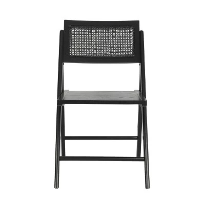Emma And Oliver Set Of 2 Cane Rattan Folding Chairs With Solid Wood Frames And Seats And Breathable Woven Rattan Backrest 10 Emma And Oliver Set Of 2 Cane Rattan Folding Chairs With Solid Wood Frames And Seats And Breathable Woven Rattan Backrest - Image 10