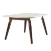 64" Gasha Dining Table White Marble/Walnut - Acme Furniture