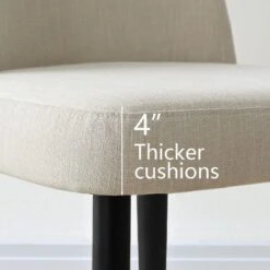 Upholstered Dining Chairs With Linen Blend Fabric And Metal Legs, Modern Armless Side Chairs For Dining Room-Maison Boucle -Baxton Studio Shop GUEST 89b03a4c 8fa4 4fe9 a66e f1d6832bb795