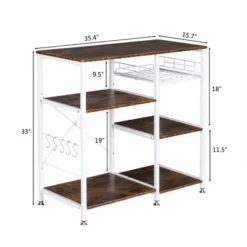 Karl Home 3-Tier Kitchen Baker's Rack Utility Storage Shelf Microwave Stand Storage Cart -Baxton Studio Shop GUEST 89b6af7f bc0d 44b0 b55f 8822b7b0e79c