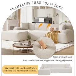 109" Simplified Style Large L-Shape Modular Sectional Sofa, 2 Piece Free Combination Sofa - ModernLuxe -Baxton Studio Shop GUEST 89e4927a 7bf9 4eb1 900c 194238be027a