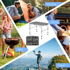 Costway Folding Grill Table For Camping Lightweight Aluminum Metal Grill Stand Table -Baxton Studio Shop GUEST 8a4a17fd 0013 4e29 852a fc2f4e8240c9