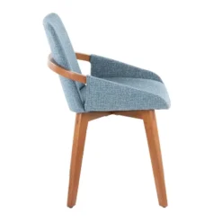 LumiSource Cosmo Chair Walnut Bamboo/Blue Noise Fabric