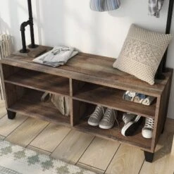 Lebarone Industrial 4 Shelf Hall Tree Reclaimed Barnwood - HOMES: Inside + Out 10 Lebarone Industrial 4 Shelf Hall Tree Reclaimed Barnwood - HOMES: Inside + Out -Baxton Studio Shop GUEST 8a780504 dd19 4bc5 8a06 69e76b2b338c