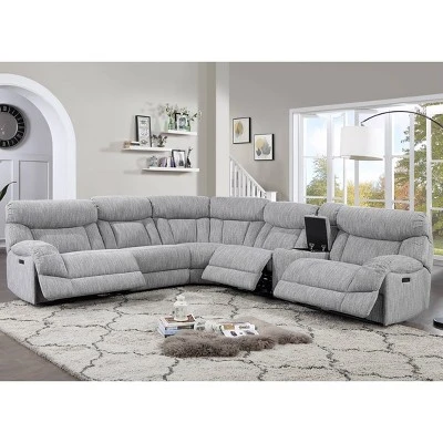 6pc Park City Dual Power Reclining Sectional Sofas Gray - Steve Silver Co. 2 6pc Park City Dual Power Reclining Sectional Sofas Gray - Steve Silver Co. - Image 2