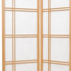 6 Ft. Tall Double Cross Shoji Screen - Natural (8 Panels)