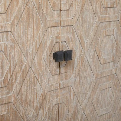 Traditional Carved Wood Curved Cabinet Brown - Olivia & May 6 Traditional Carved Wood Curved Cabinet Brown - Olivia & May - Image 6