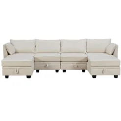 115.1" Modern Large U-Shape Storage Sectional Sofa, Convertible Sofa Bed With Reversible Chaise - ModernLuxe 14 115.1" Modern Large U-Shape Storage Sectional Sofa, Convertible Sofa Bed With Reversible Chaise - ModernLuxe -Baxton Studio Shop GUEST 8ae99faa 8066 4484 8f6c 8a0cfeb0bb4d