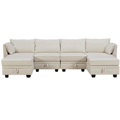 115.1" Modern Large U-Shape Storage Sectional Sofa, Convertible Sofa Bed With Reversible Chaise - ModernLuxe 3 115.1" Modern Large U-Shape Storage Sectional Sofa, Convertible Sofa Bed With Reversible Chaise - ModernLuxe - Image 3