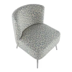 Fran Contemporary Slipper Chair Chrome/Blue Leopard Fabric - LumiSource -Baxton Studio Shop GUEST 8b2e2110 df75 4a9d b7f6 bc99c88497e7