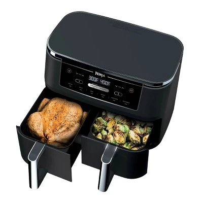 Refurbished: Ninja R-AD300CO Foodi 6-in-1 10-qt. XL 2-Basket Air Fryer With DualZone Technology, Black – Manufacturer Refurbished 6 Refurbished: Ninja R-AD300CO Foodi 6-in-1 10-qt. XL 2-Basket Air Fryer With DualZone Technology, Black – Manufacturer Refurbished - Image 6