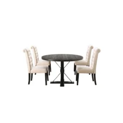5pc Hedgeburn Round Dining Set - HOMES: Inside + Out -Baxton Studio Shop GUEST 8b52b2df 037e 4aad af7c 5aa6de8c10a4