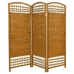 4 Ft. Tall Fiber Weave Room Divider (3 Panels) - Oriental Furniture -Baxton Studio Shop GUEST 8b64b4de b5e9 42d6 afb9 a7bb4122ffab