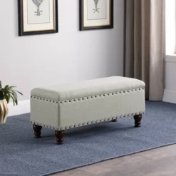 Large Storage Bench With Nailhead Trim - HomePop -Baxton Studio Shop GUEST 8be6a279 039b 40e3 8e0e b84b5e15a23c