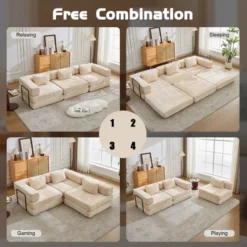 TIRAMISUBEST 39 Inch Compression Sofa Chenille Foldable Floor Bed Fixed Frame 1-3 Seater Boneless Modular Living Room -Baxton Studio Shop GUEST 8bf7d30b 3d5e 4e18 a3f0 f72d95596d0c
