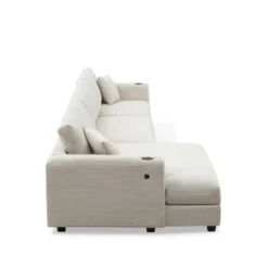 134"W Oversized Corduroy Sectional Sofa, L Shaped Sofa Couch With USB Charging Port, Cup Holder 4B -ModernLuxe -Baxton Studio Shop GUEST 8c2e4785 45a3 4ad2 9170 e8afec9d7bb0 1